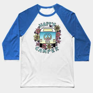 Happy Camper Hippy Van Baseball T-Shirt